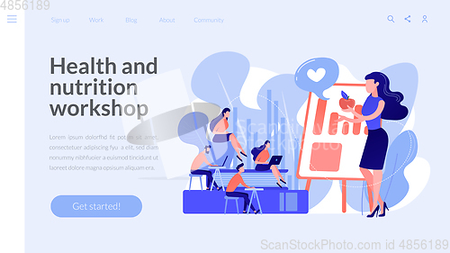 Image of Health and nutrition workshop concept landing page.