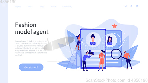 Image of Modeling agency concept landing page.