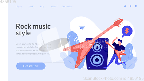 Image of Rock music concept landing page.