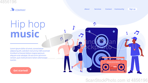 Image of Hip-hop music concept landing page.