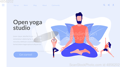 Image of Yoga school concept landing page.