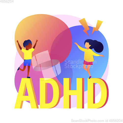 Image of Attention deficit hyperactivity disorder abstract concept vector illustration.