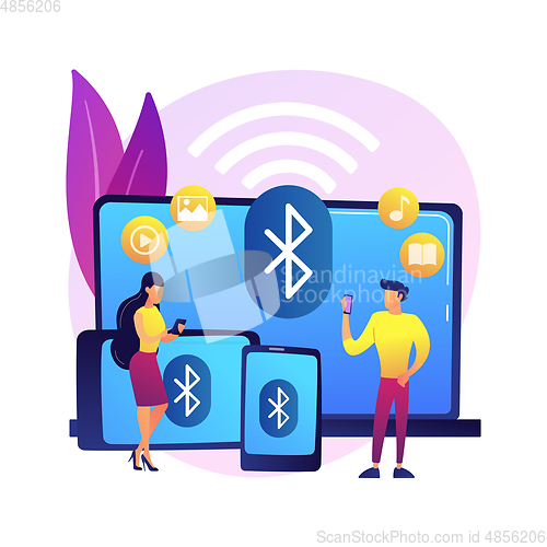 Image of Wireless device connection abstract concept vector illustration.