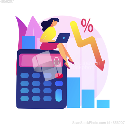 Image of Calculating loss abstract concept vector illustration.