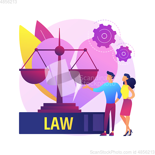 Image of Divorce lawyer service abstract concept vector illustration.