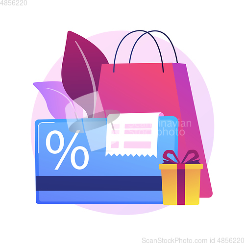 Image of Discount and loyalty card abstract concept vector illustration.