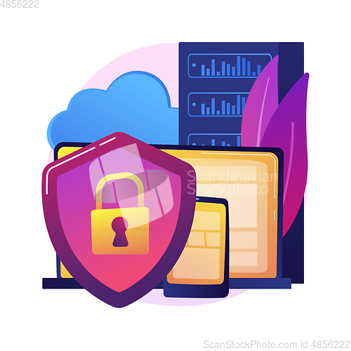 Image of Database protection vector concept metaphor