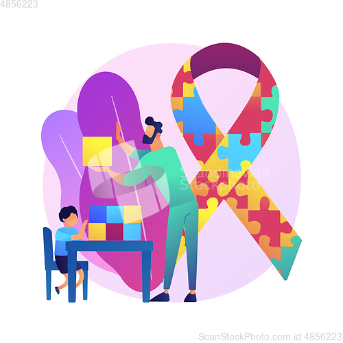 Image of Autism treatment abstract concept vector illustration.