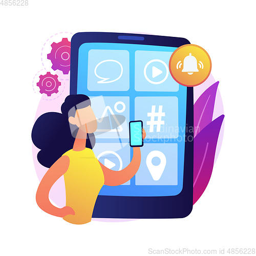 Image of FOMO abstract concept vector illustration.