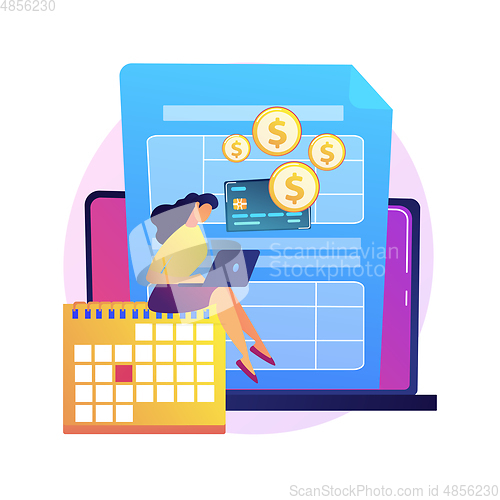 Image of Pay a balance owed abstract concept vector illustration.