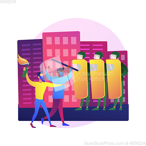 Image of Mass riots abstract concept vector illustration.