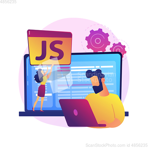 Image of JavaScript abstract concept vector illustration.