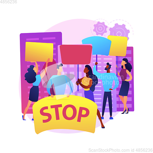 Image of Mass protest abstract concept vector illustration.