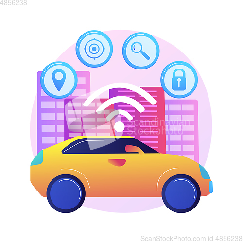 Image of Autonomous car abstract concept vector illustration.