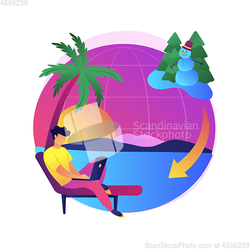 Image of Seasonal migration abstract concept vector illustration.