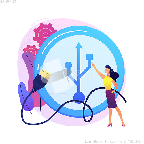 Image of USB connection abstract concept vector illustration.