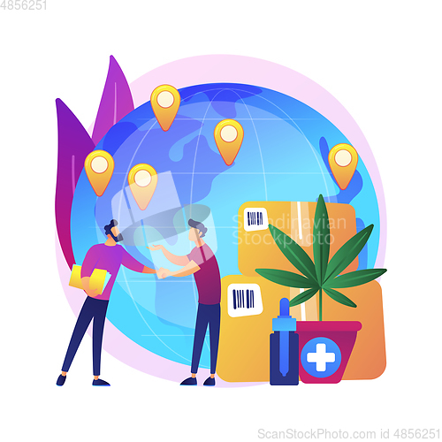 Image of Distribution of hemp products abstract concept vector illustration.