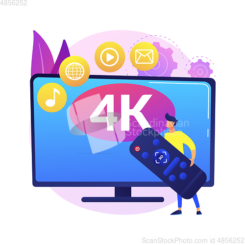 Image of UHD smart TV abstract concept vector illustration.