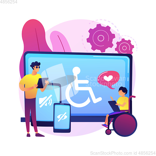 Image of Electronic accessibility abstract concept vector illustration.