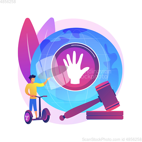 Image of Youth rights abstract concept vector illustration.