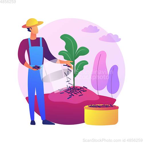 Image of Mulching plants abstract concept vector illustration.