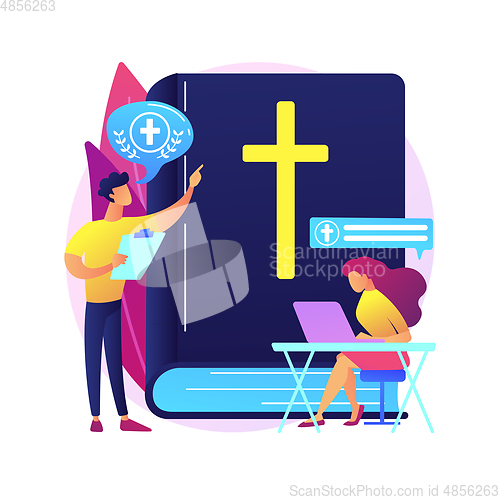 Image of Theological lectures abstract concept vector illustration.