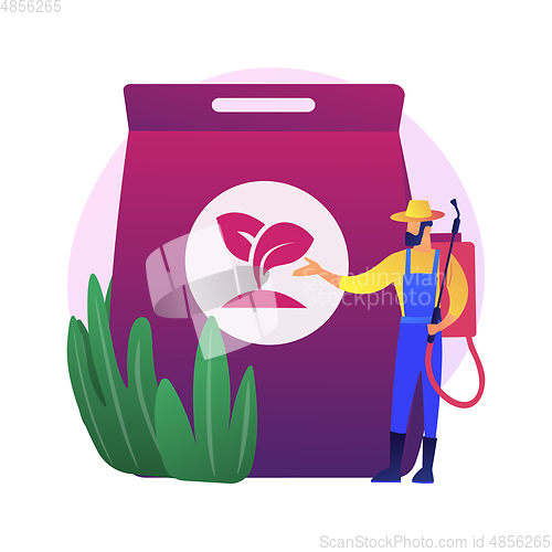 Image of Grass fertilizer abstract concept vector illustration.