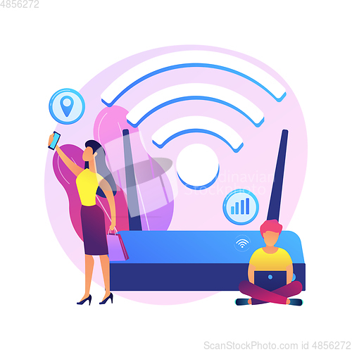 Image of Wi-fi connection abstract concept vector illustration.