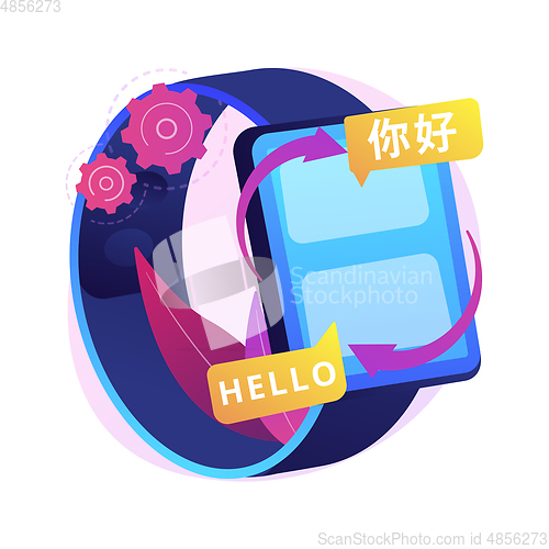 Image of Digital translator abstract concept vector illustration.