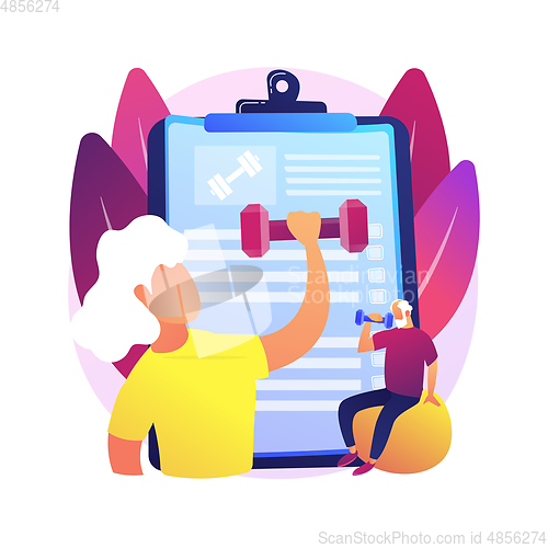 Image of Elder fitness abstract concept vector illustration.