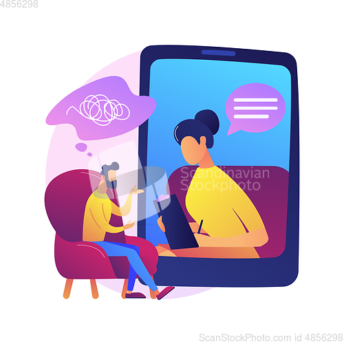 Image of Online therapy abstract concept vector illustration.