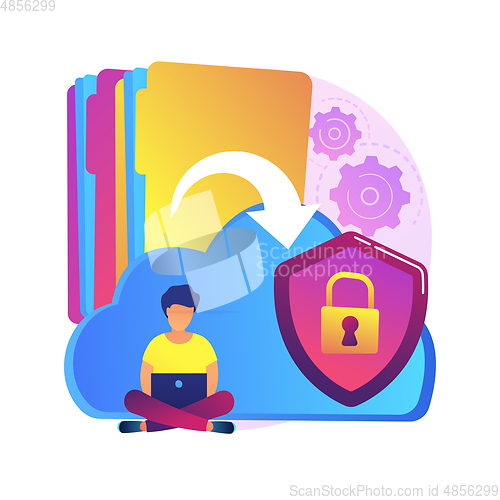 Image of Secure file sharing abstract concept vector illustration.