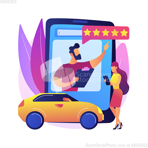 Image of Car review video abstract concept vector illustration.