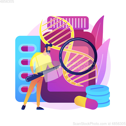 Image of Biopharmacology products abstract concept vector illustration.