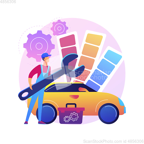 Image of Car tuning abstract concept vector illustration.