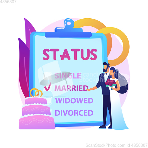 Image of Marital status abstract concept vector illustration.