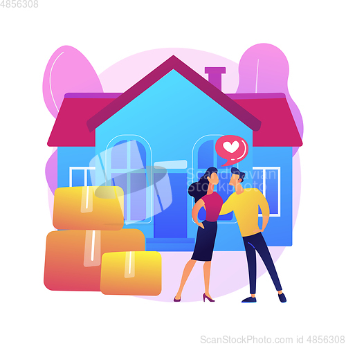 Image of Cohabitation abstract concept vector illustration.