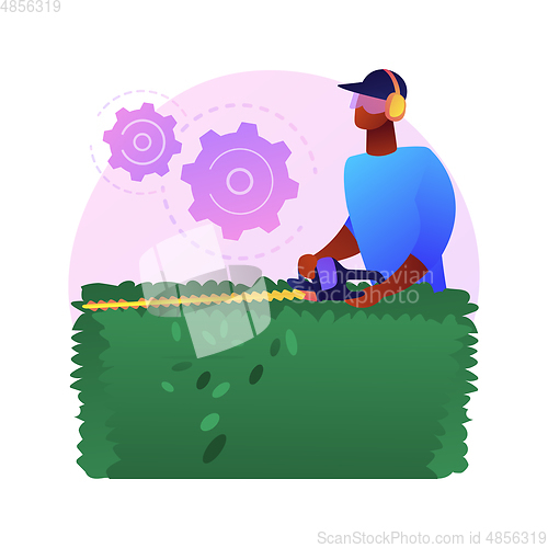 Image of Hedge trimming abstract concept vector illustration.