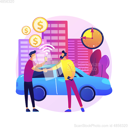 Image of Carsharing service abstract concept vector illustration.