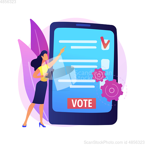 Image of Electronic voting abstract concept vector illustration.