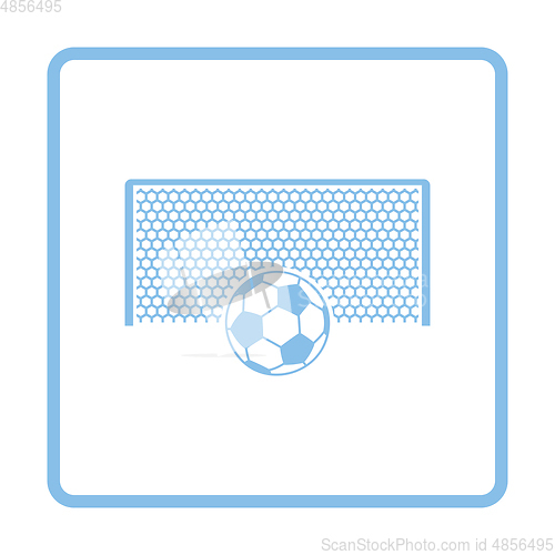 Image of Soccer gate with ball on penalty point  icon