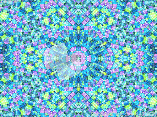 Image of Bright background with concentric mosaic pattern