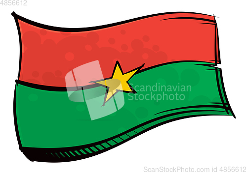 Image of Painted Burkina Faso flag waving in wind