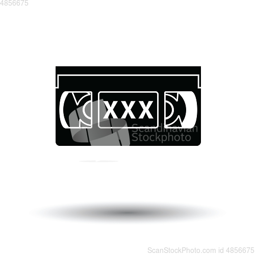 Image of Video cassette with adult content icon