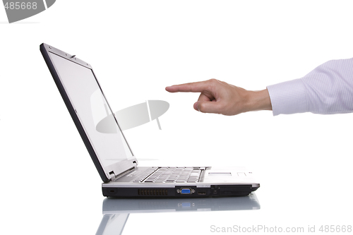 Image of businessman hand pointing