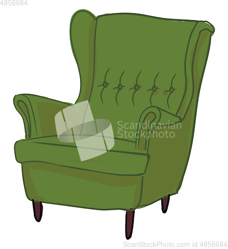 Image of A green living room chair vector or color illustration