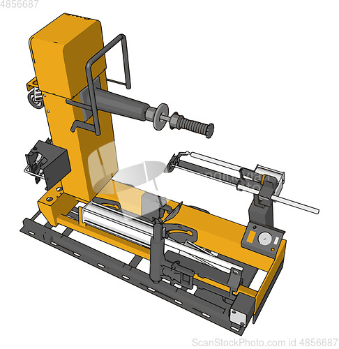 Image of Vector illustration of  an yellow bore lathe white background