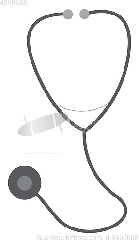 Image of A grey stethoscope vector or color illustration