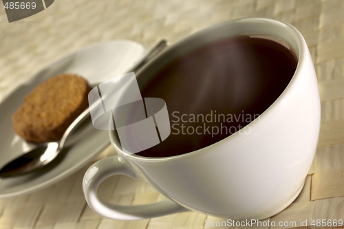Image of black coffee for breakfast close up