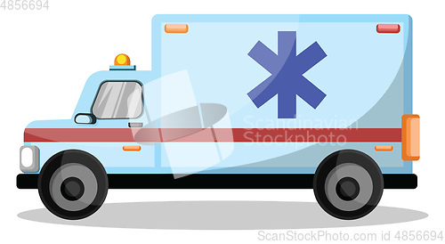 Image of Cartoon style ambulance vehicle vector illustration on white bac